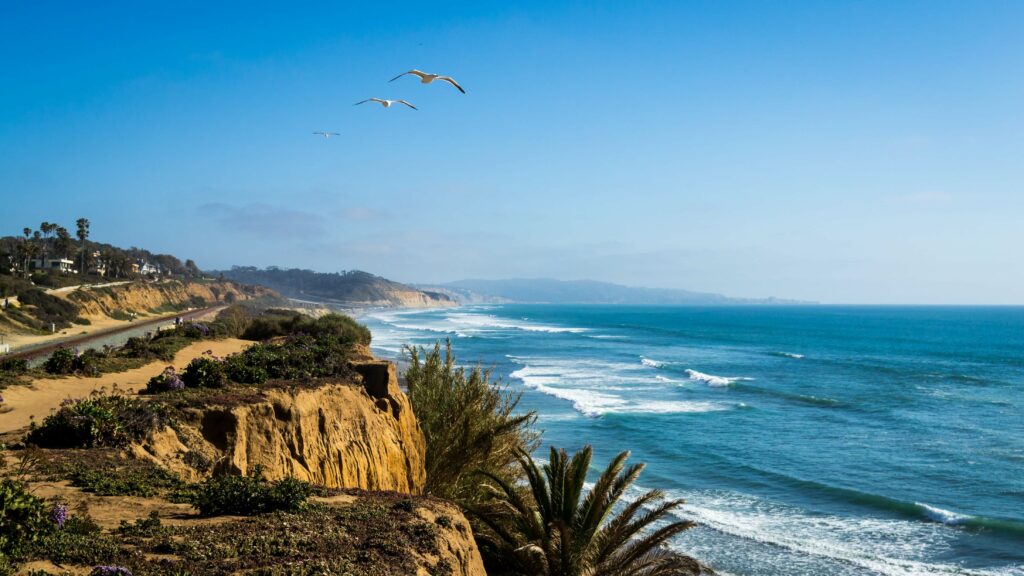 Aerial photo of the coastline of San Diego