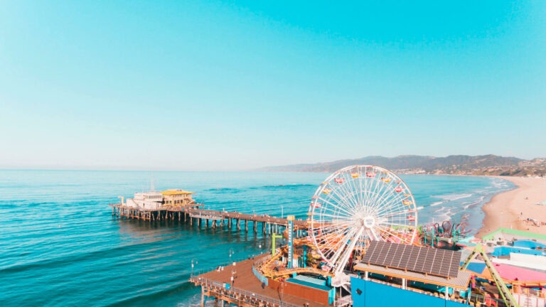 Aerial view of the Santa Monica Pier