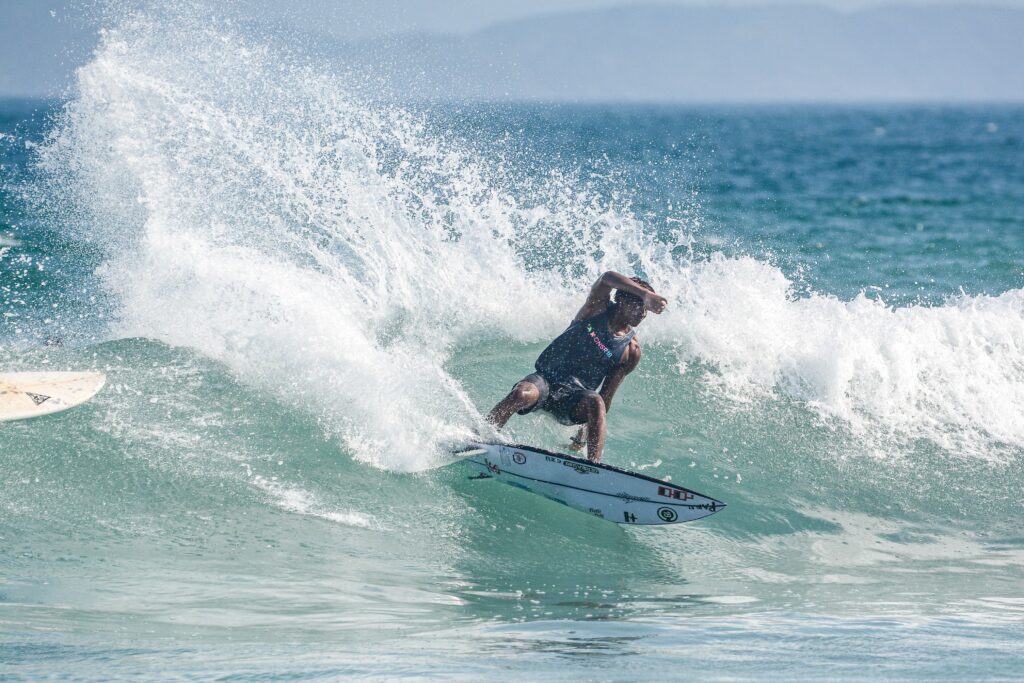 Sunny surfing on his hometown